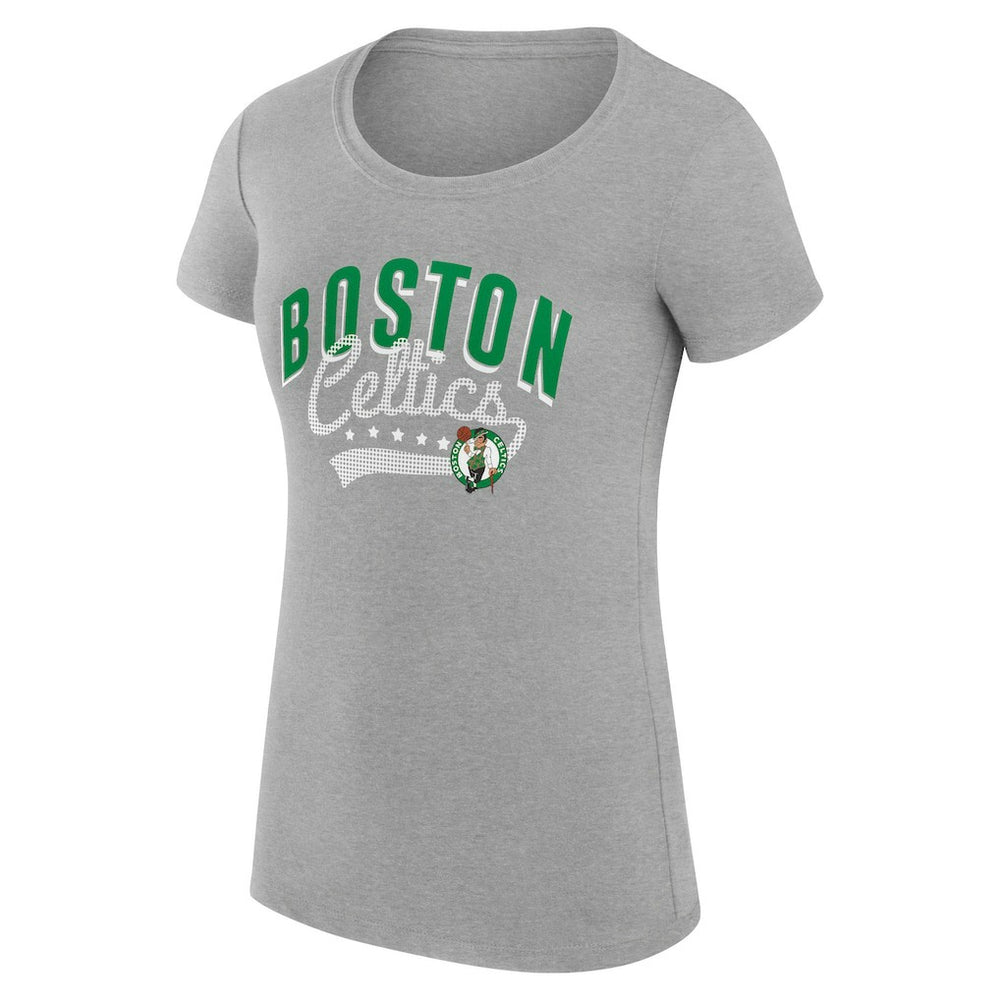 Boston Celtics G-III 4Her by Carl Banks Women's Super-Slim Fit Lightweight Filigree Logo T-Shirt - Heather Gray
