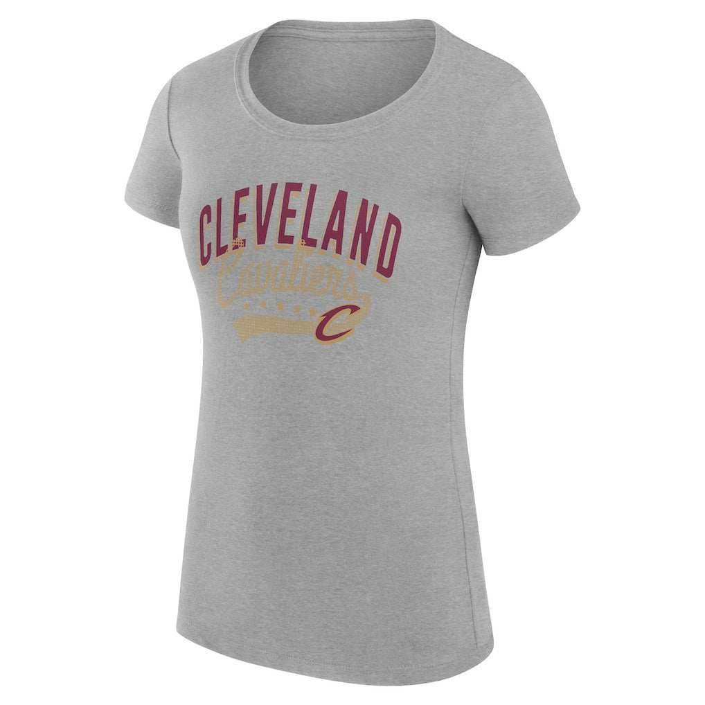 Cleveland Cavaliers G-III 4Her by Carl Banks Women's Super-Slim Fit Lightweight Filigree Logo T-Shirt - Heather Gray