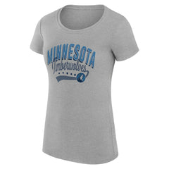 Minnesota Timberwolves G-III 4Her by Carl Banks Women's Super-Slim Fit Lightweight Filigree Logo T-Shirt - Heather Gray
