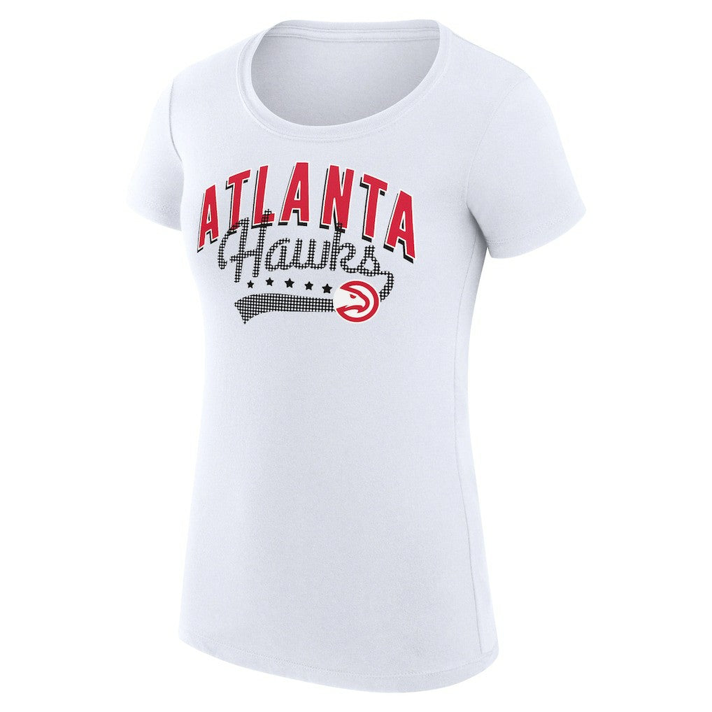 Atlanta Hawks G-III 4Her by Carl Banks Women's Super-Slim Fit Lightweight Filigree Logo T-Shirt - White