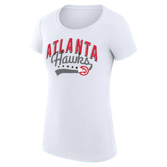 Atlanta Hawks G-III 4Her by Carl Banks Women's Super-Slim Fit Lightweight Filigree Logo T-Shirt - White