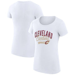 Cleveland Cavaliers G-III 4Her by Carl Banks Women's Super-Slim Fit Lightweight Filigree Logo T-Shirt - White