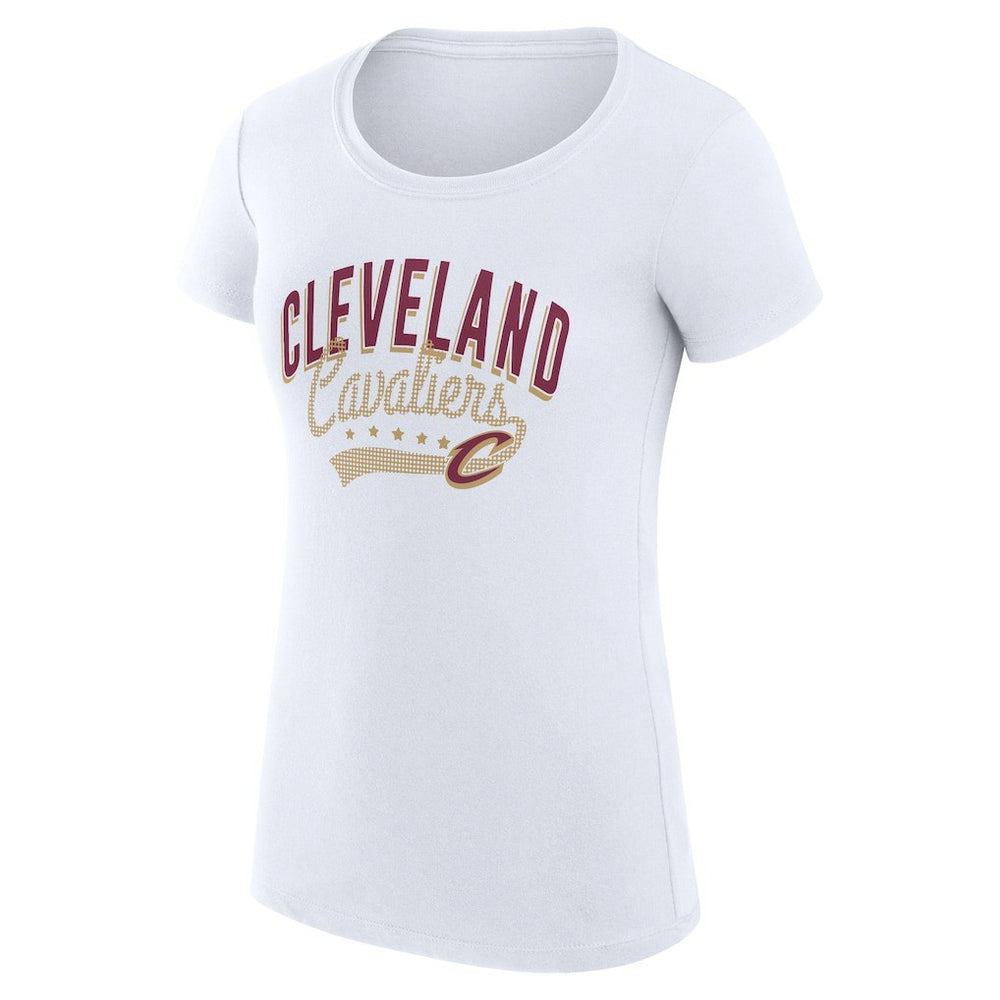 Cleveland Cavaliers G-III 4Her by Carl Banks Women's Super-Slim Fit Lightweight Filigree Logo T-Shirt - White