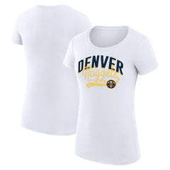 Denver Nuggets G-III 4Her by Carl Banks Women's Super-Slim Fit Lightweight Filigree Logo T-Shirt - White