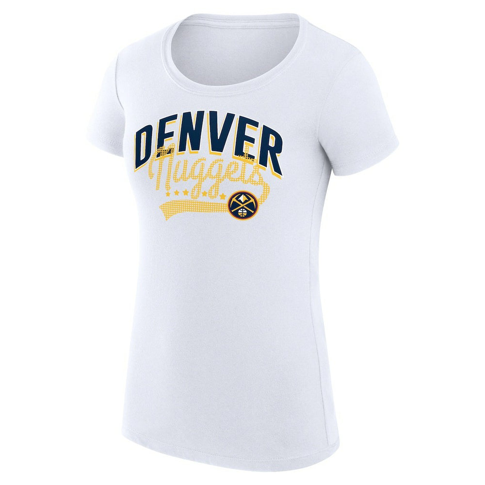 Denver Nuggets G-III 4Her by Carl Banks Women's Super-Slim Fit Lightweight Filigree Logo T-Shirt - White