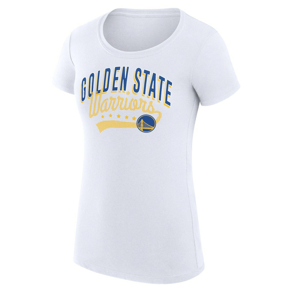 Golden State Warriors G-III 4Her by Carl Banks Women's Super-Slim Fit Lightweight Filigree Logo T-Shirt - White