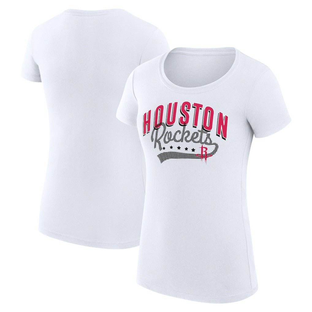 Houston Rockets G-III 4Her by Carl Banks Women's Super-Slim Fit Lightweight Filigree Logo T-Shirt - White