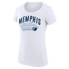 Memphis Grizzlies G-III 4Her by Carl Banks Women's Super-Slim Fit Lightweight Filigree Logo T-Shirt - White