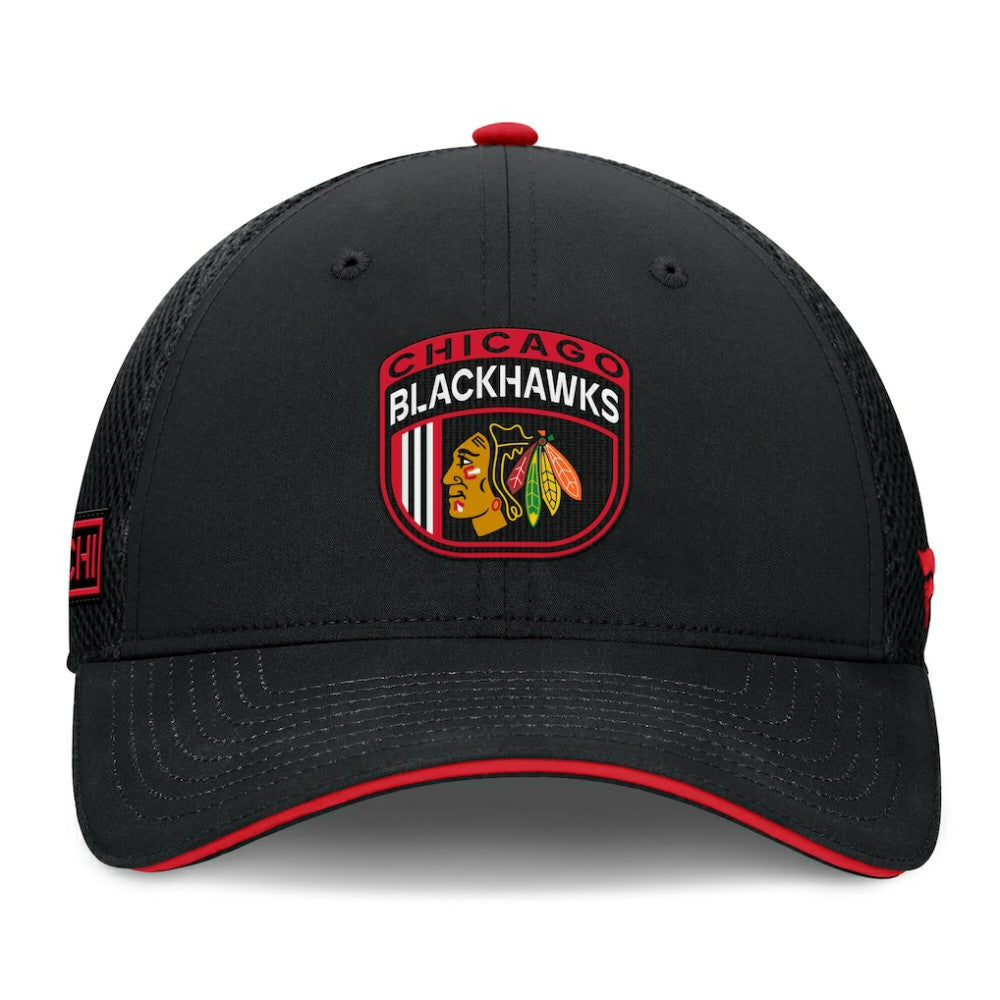 Chicago Blackhawks Fanatics 2024 NHL Draft On Stage Trucker Adjustable Hat - Black | Fanatics on sale