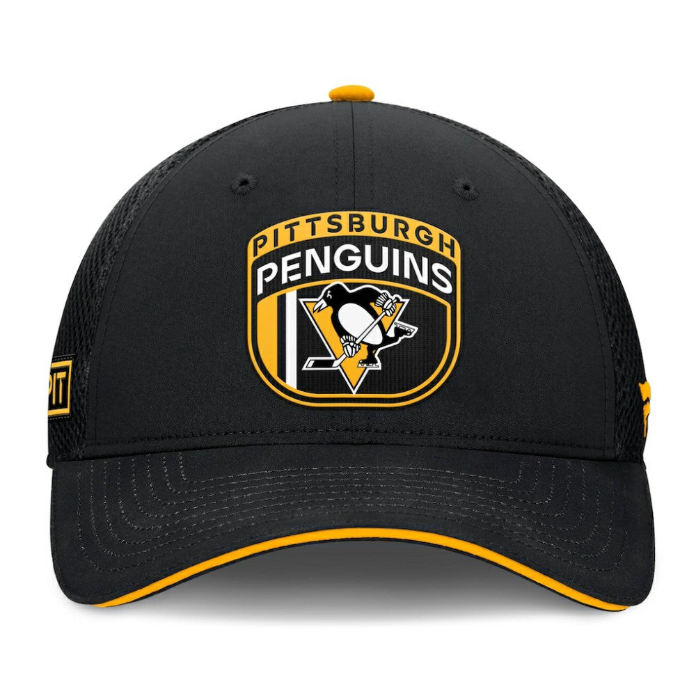 Pittsburgh Penguins Fanatics 2024 NHL Draft On Stage Trucker Adjustable Hat - Black | Fanatics Clearance