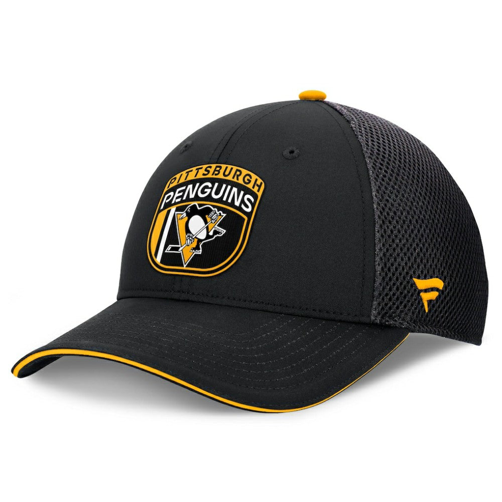 Pittsburgh Penguins Fanatics 2024 NHL Draft On Stage Trucker Adjustable Hat - Black | Fanatics Clearance