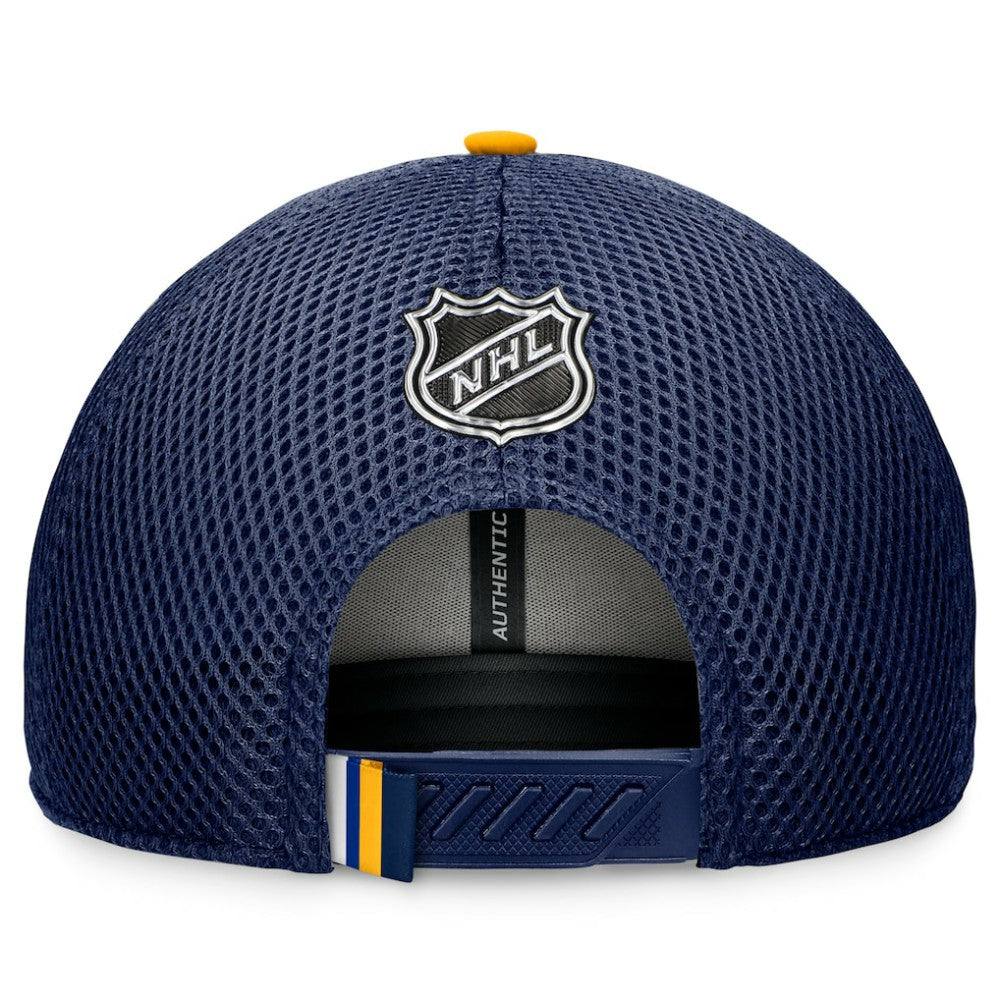 St. Louis Blues Fanatics 2024 NHL Draft On Stage Trucker Adjustable Hat - Navy | Fanatics Lifestyle