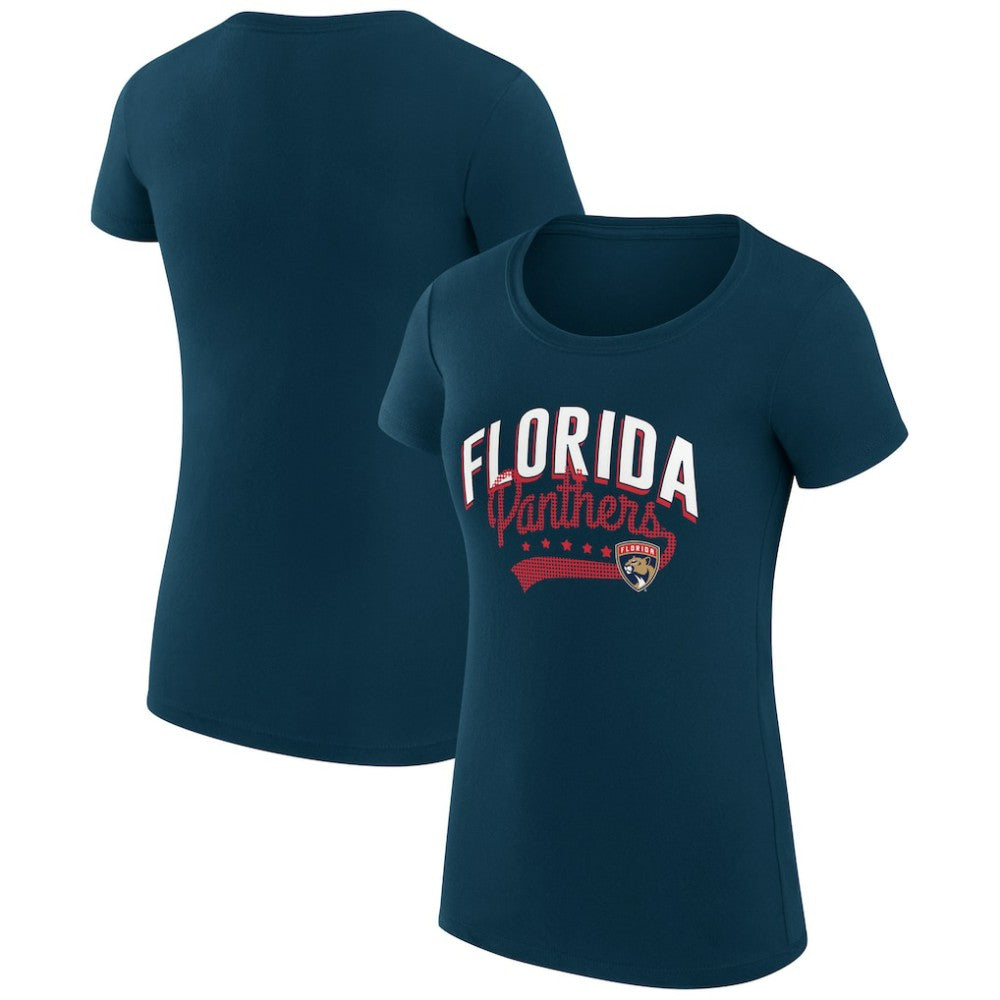 Florida Panthers G-III 4Her by Carl Banks Women's Super-Slim Fit Lightweight Filigree Logo T-Shirt – Navy | NHL near me