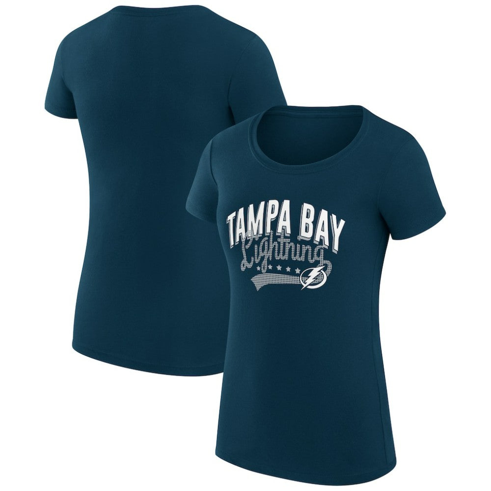 Tampa Bay Lightning G-III 4Her by Carl Banks Women's Super-Slim Fit Lightweight Filigree Logo T-Shirt – Navy | NHL sale