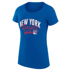 New York Rangers G-III 4Her by Carl Banks Women's Super-Slim Fit Lightweight Filigree Logo T-Shirt – Blue | NHL Lifestyle