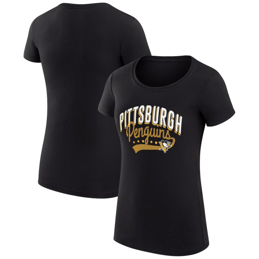 Pittsburgh Penguins G-III 4Her by Carl Banks Women's Super-Slim Fit Lightweight Filigree Logo T-Shirt – Black | NHL near me