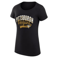 Pittsburgh Penguins G-III 4Her by Carl Banks Women's Super-Slim Fit Lightweight Filigree Logo T-Shirt – Black | NHL near me
