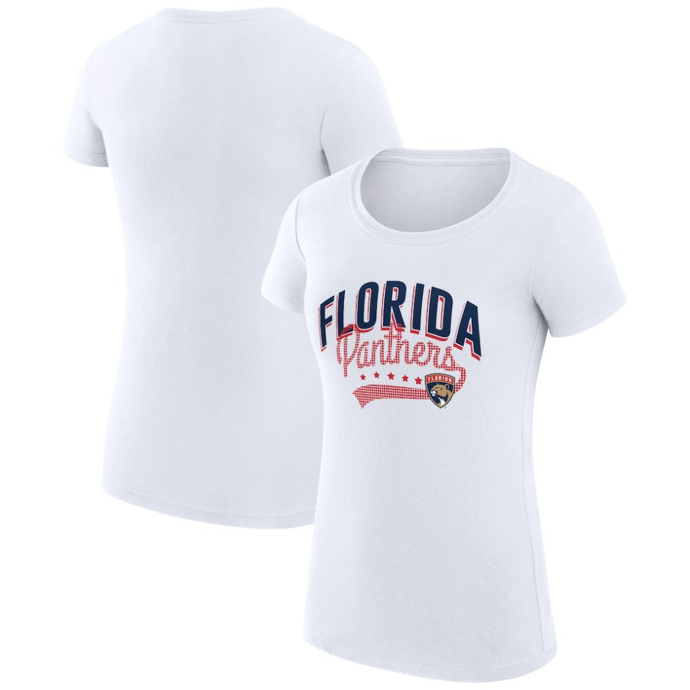 Florida Panthers G-III 4Her by Carl Banks Women's Super-Slim Fit Lightweight Filigree Logo T-Shirt – White | NHL Clearance