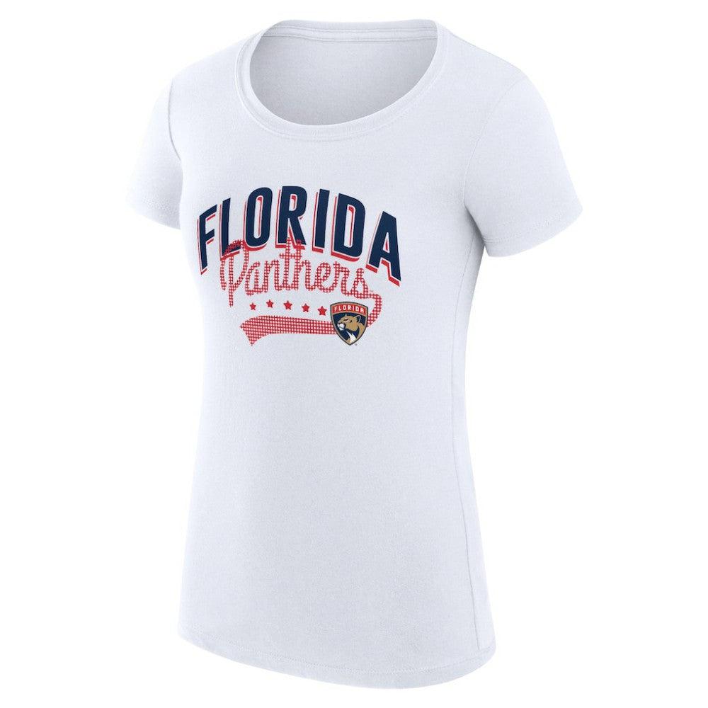 Florida Panthers G-III 4Her by Carl Banks Women's Super-Slim Fit Lightweight Filigree Logo T-Shirt – White | NHL Clearance