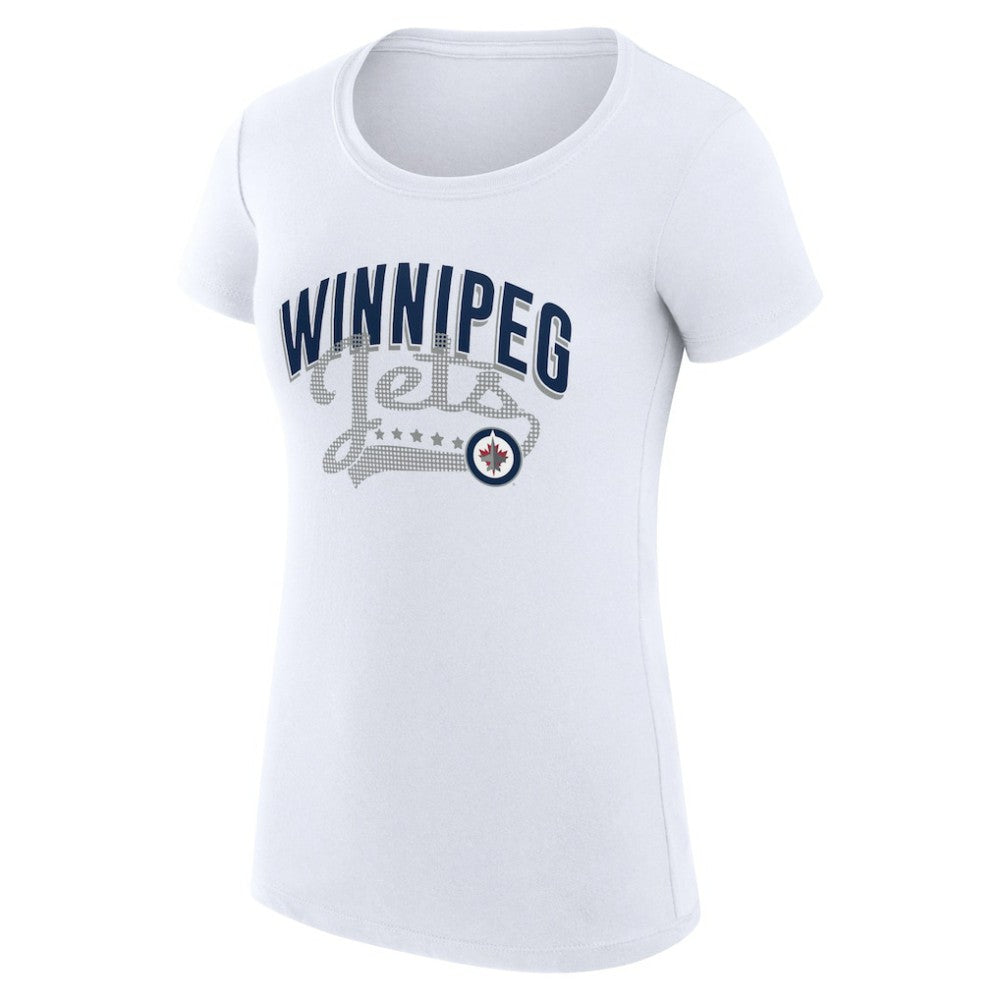 Winnipeg Jets G-III 4Her by Carl Banks Women's Super-Slim Fit Lightweight Filigree Logo T-Shirt – White | NHL Lifestyle
