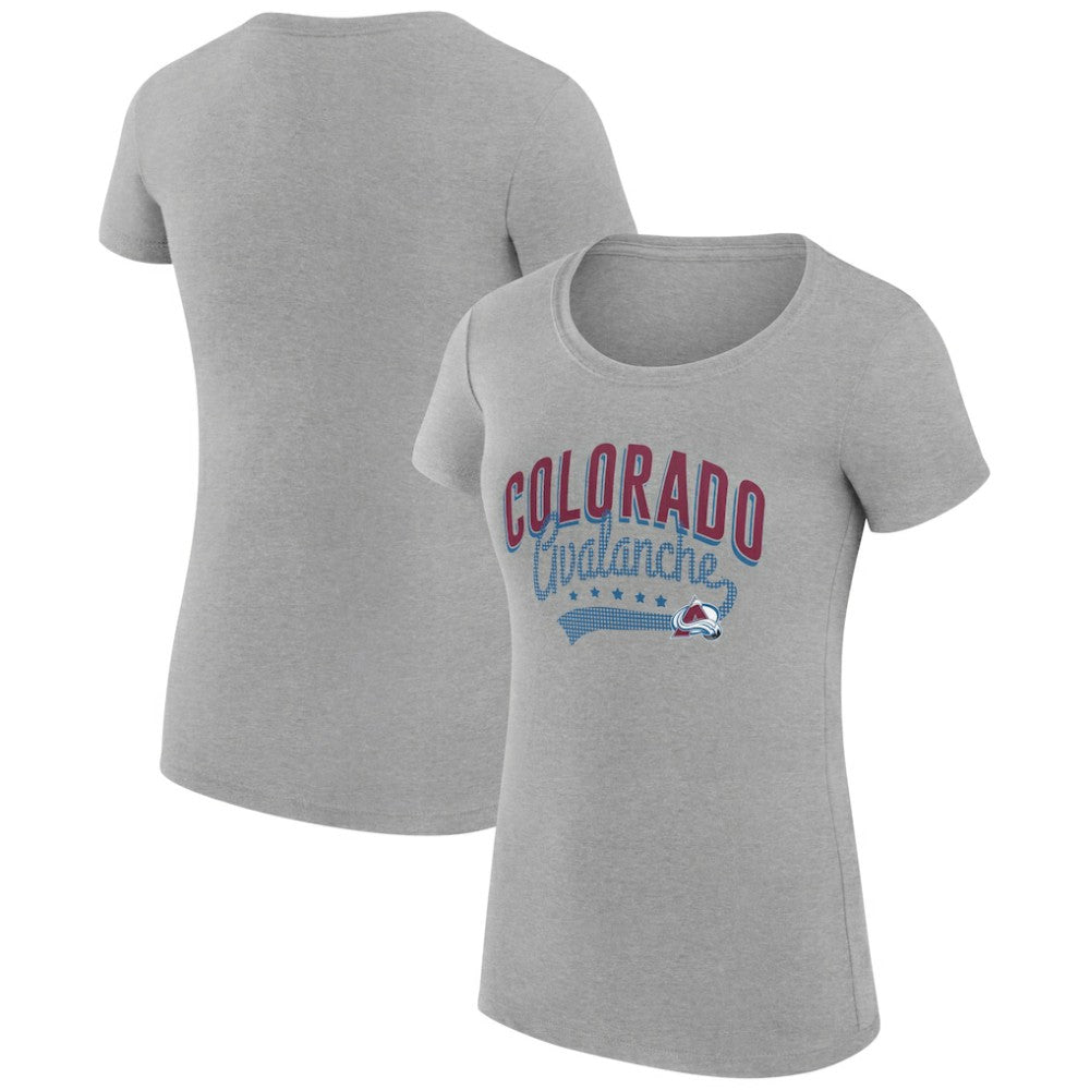 Colorado Avalanche G-III 4Her by Carl Banks Women's Super-Slim Fit Lightweight Filigree Logo T-Shirt – Gray | NHL Clearance