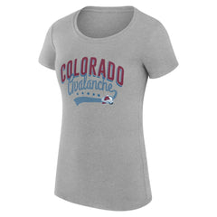Colorado Avalanche G-III 4Her by Carl Banks Women's Super-Slim Fit Lightweight Filigree Logo T-Shirt – Gray | NHL Clearance