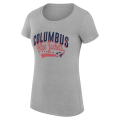 Columbus Blue Jackets G-III 4Her by Carl Banks Women's Super-Slim Fit Lightweight Filigree Logo T-Shirt – Gray | NHL near me
