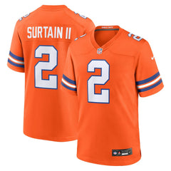 Patrick Surtain II Denver Broncos Mile High Collection 1977 Throwback Player Game Jersey - Orange - Nike
