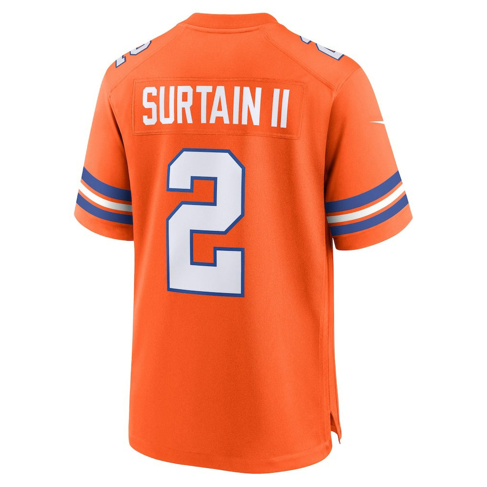 Patrick Surtain II Denver Broncos Mile High Collection 1977 Throwback Player Game Jersey - Orange - Nike