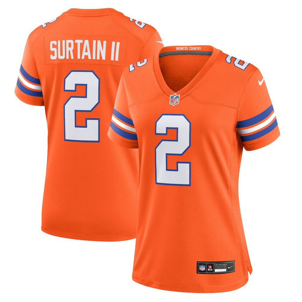 Patrick Surtain II Denver Broncos Women's Mile High Collection 1977 Throwback Player Game Jersey - Orange - Nike