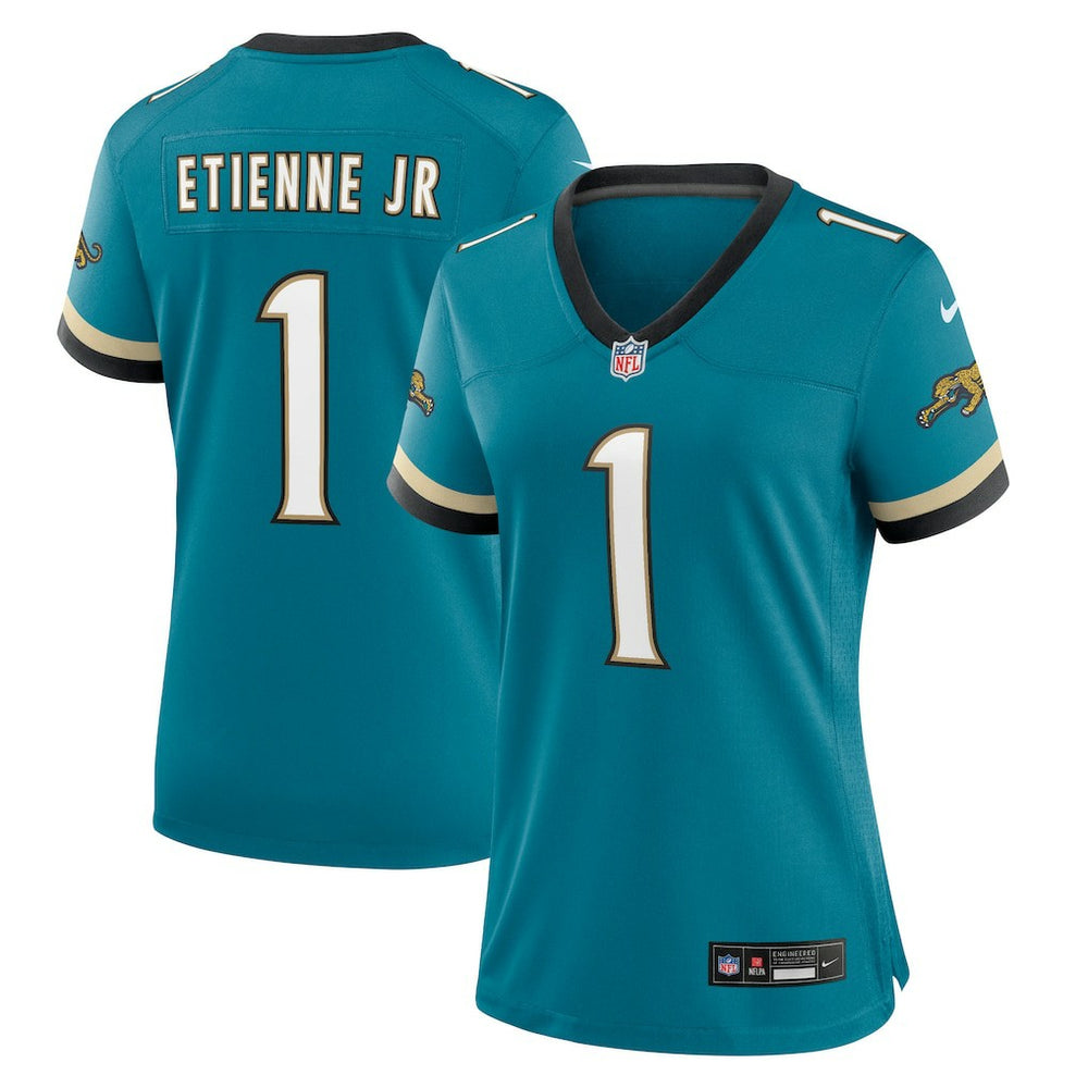 Travis Etienne Jr Jacksonville Jaguars Women's Prowler Throwback Game Jersey - Teal - Nike