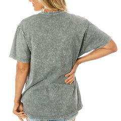 Dallas Cowboys Gameday Couture Women's Tackle Titan Boyfriend Washed T-Shirt - Gray - NFL