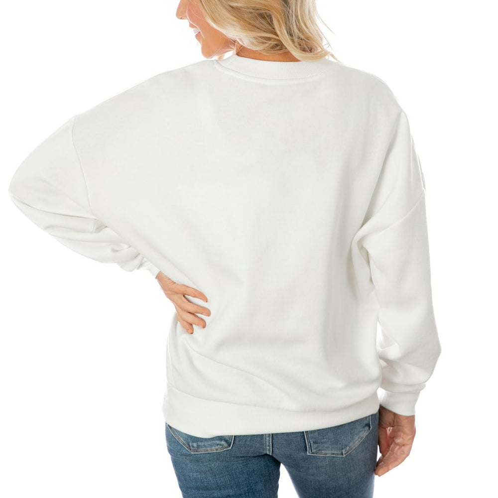 Dallas Cowboys Gameday Couture Women's Oversized Yard Line Tri-Blend Pullover Sweatshirt - White - NFL