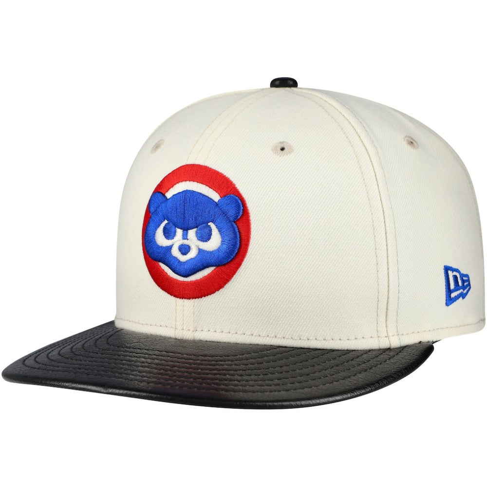 Chicago Cubs New Era Game Night Leather Visor 59FIFTY Fitted Hat Near Me
