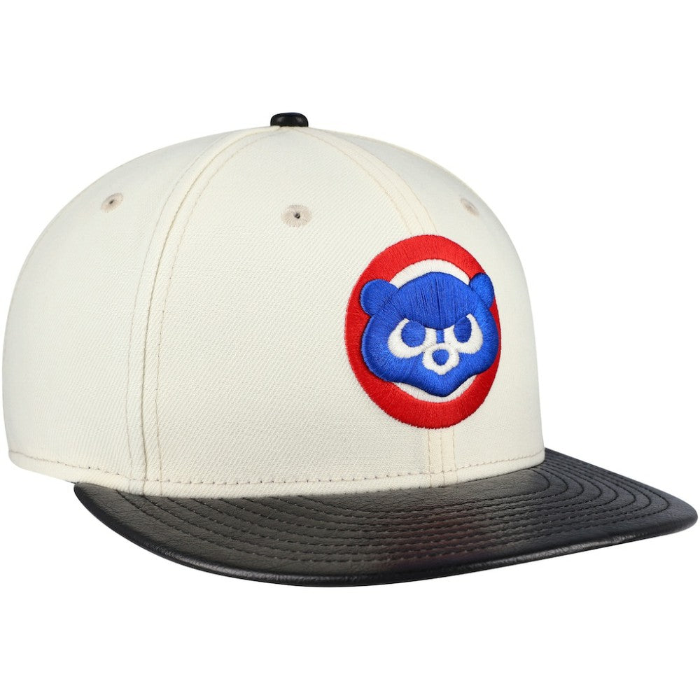 Chicago Cubs New Era Game Night Leather Visor 59FIFTY Fitted Hat Near Me