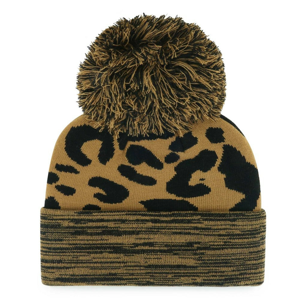 47 brand Brooklyn Nets '47 Women's Rosette Cuffed Knit Hat with Pom Leopard