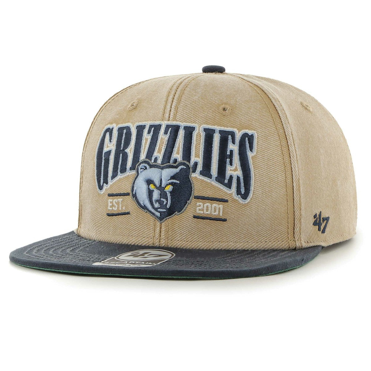 47 brand Memphis Grizzlies '47 Chilmark Captain Snapback Khaki/Navy