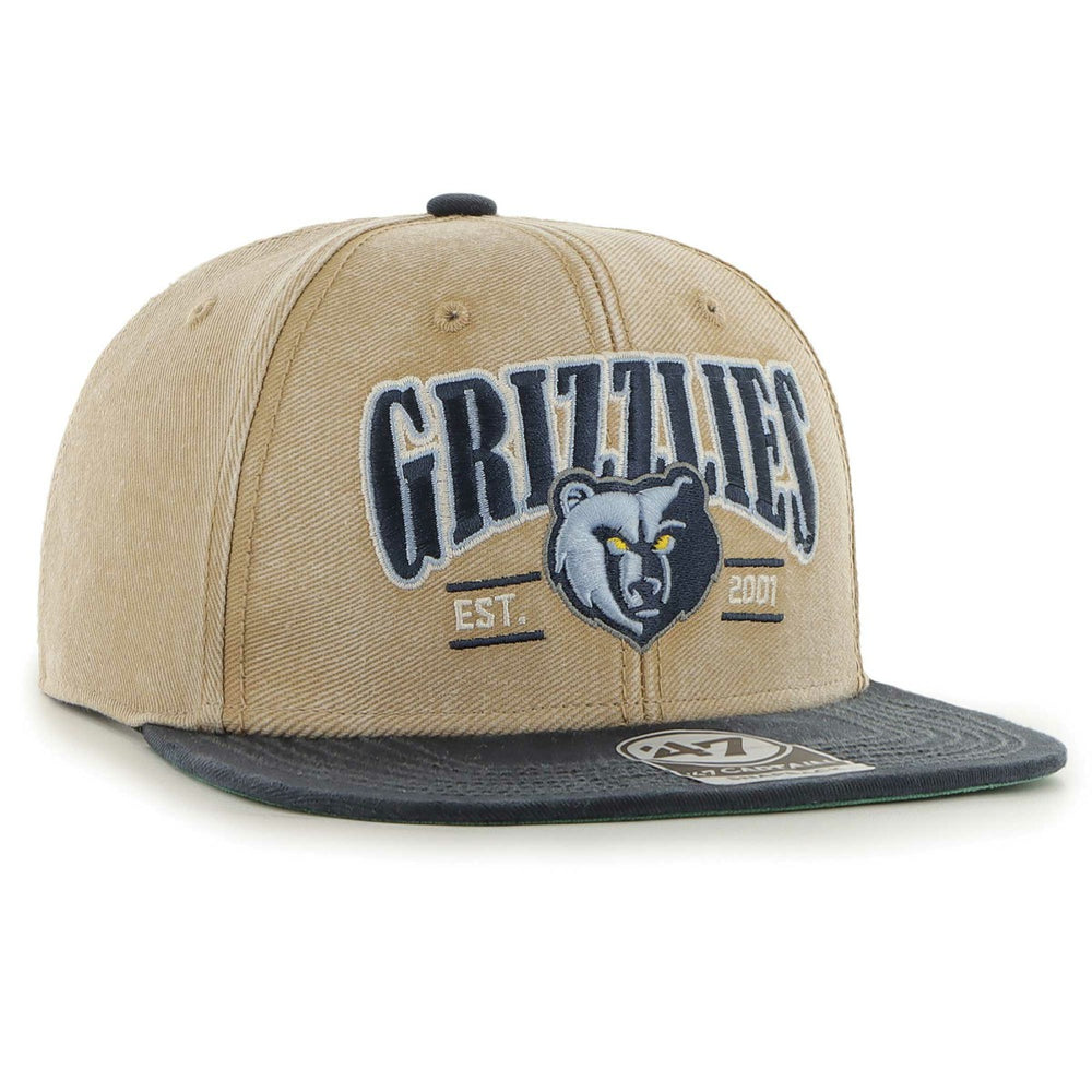 47 brand Memphis Grizzlies '47 Chilmark Captain Snapback Khaki/Navy