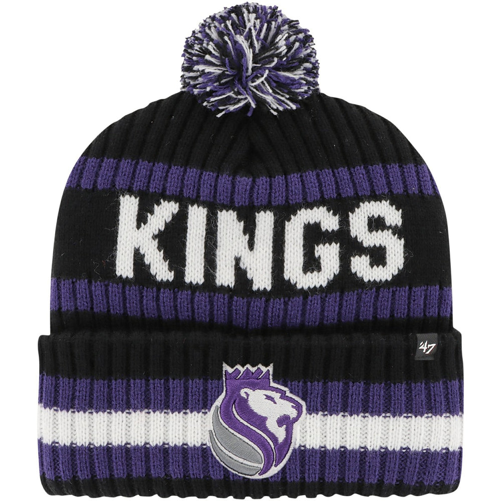 47 brand Sacramento Kings '47 Bering Cuffed Knit Hat with Pom Black