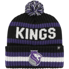 47 brand Sacramento Kings '47 Bering Cuffed Knit Hat with Pom Black
