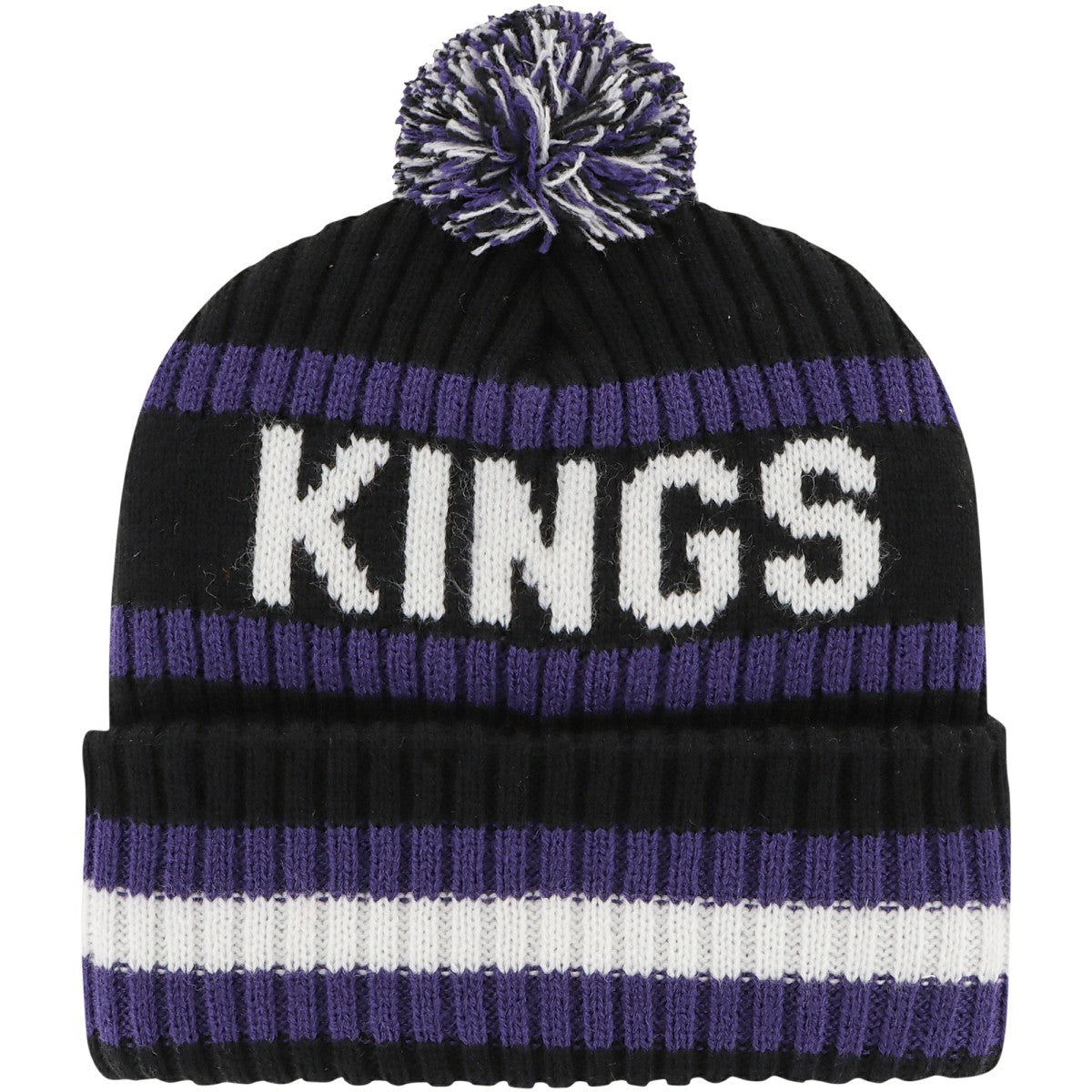 47 brand Sacramento Kings '47 Bering Cuffed Knit Hat with Pom Black