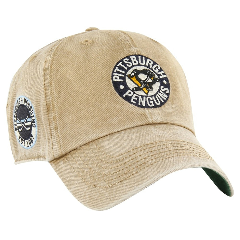 Pittsburgh Penguins '47 Earldor Clean Up Adjustable Hat - Khaki | 47 brand Lifestyle