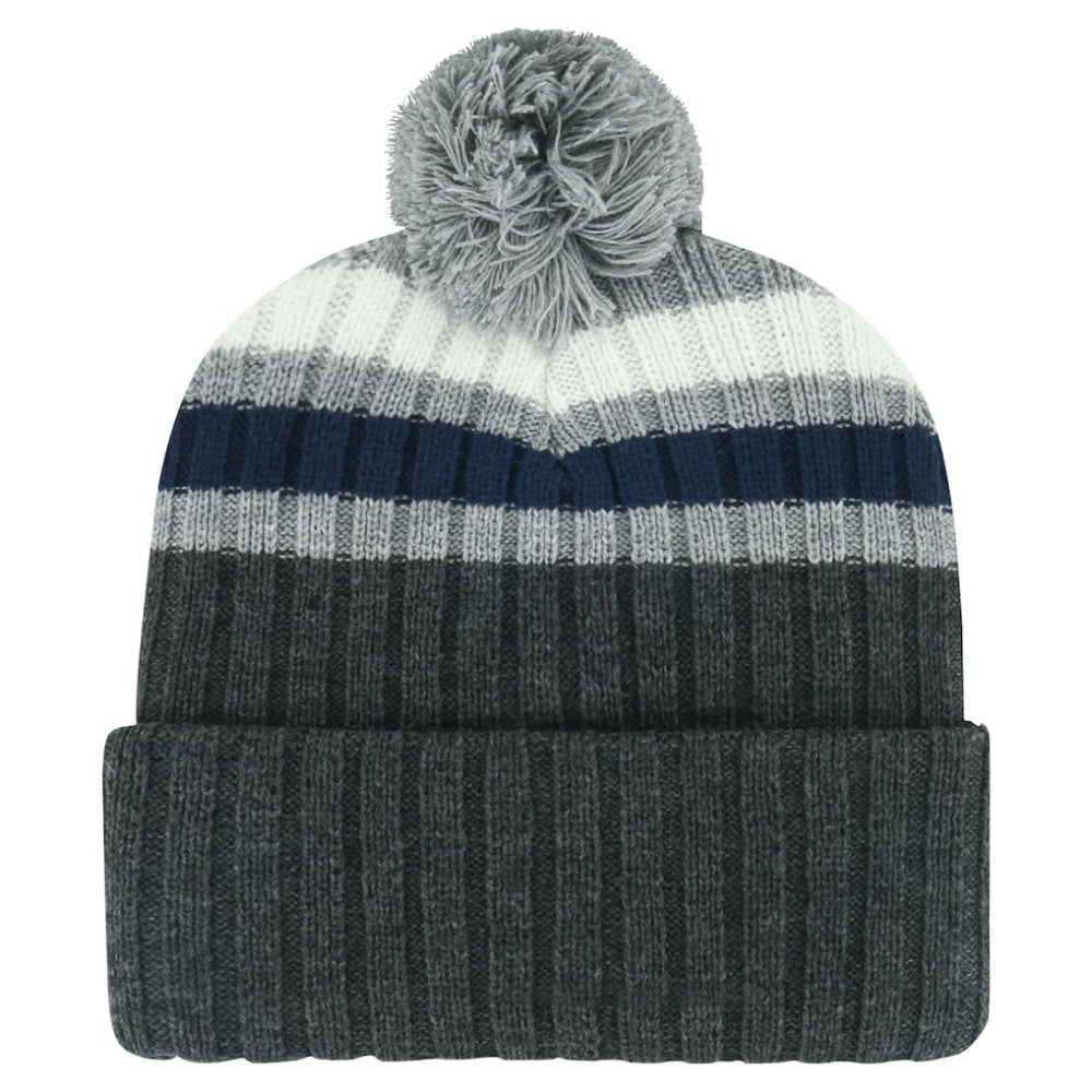 Toronto Maple Leafs '47 Stack Patch Cuffed Knit Hat with Pom - Gray | 47 brand Lifestyle