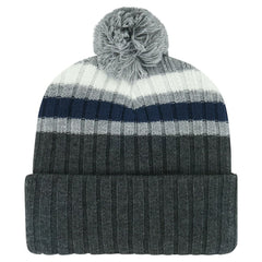 Toronto Maple Leafs '47 Stack Patch Cuffed Knit Hat with Pom - Gray | 47 brand Lifestyle