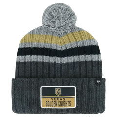 Vegas Golden Knights '47 Stack Patch Cuffed Knit Hat with Pom - Gray | 47 brand Clearance