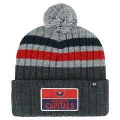 Washington Capitals '47 Stack Patch Cuffed Knit Hat with Pom - Gray | 47 brand discount