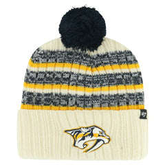 Nashville Predators '47 Tavern Cuffed Knit Hat with Pom - Cream | 47 brand Clearance