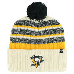 Pittsburgh Penguins '47 Tavern Cuffed Knit Hat with Pom - Cream | 47 brand Clearance