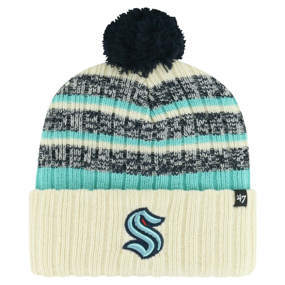 Seattle Kraken '47 Tavern Cuffed Knit Hat with Pom - Cream | 47 brand on sale