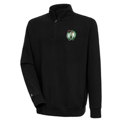 Boston Celtics Antigua Victory Quarter-Zip Pullover Top Black